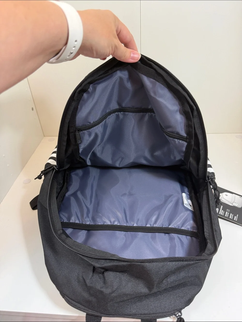 adidas Black Backpack with White 3-Stripes
